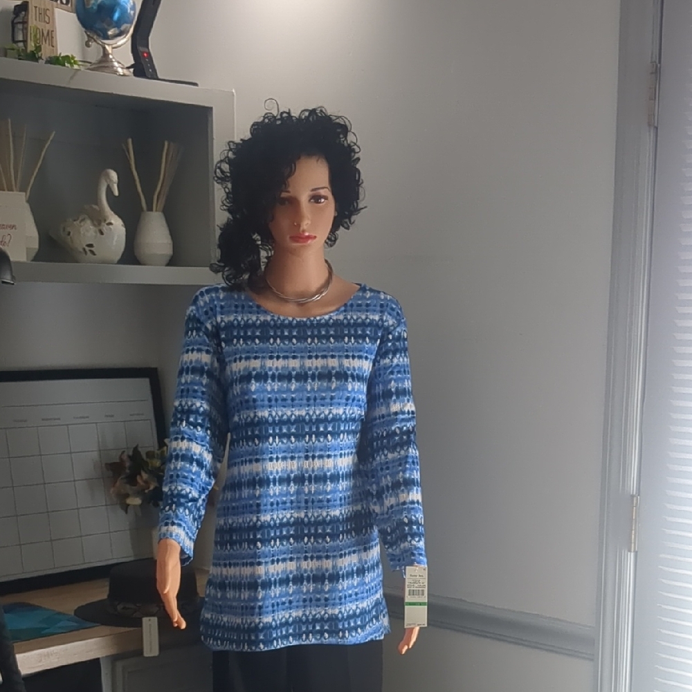Blue Patterned Women's Top